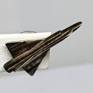 Vintage Sterling Silver Airplane Lapel Pin